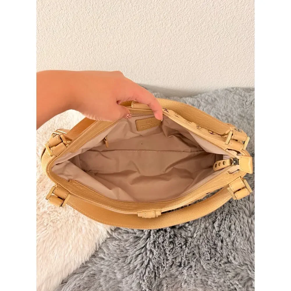 Cole Haan‎ Vintage Y2K Villageweave SU06 Woven Leather Hobo Bag Tan